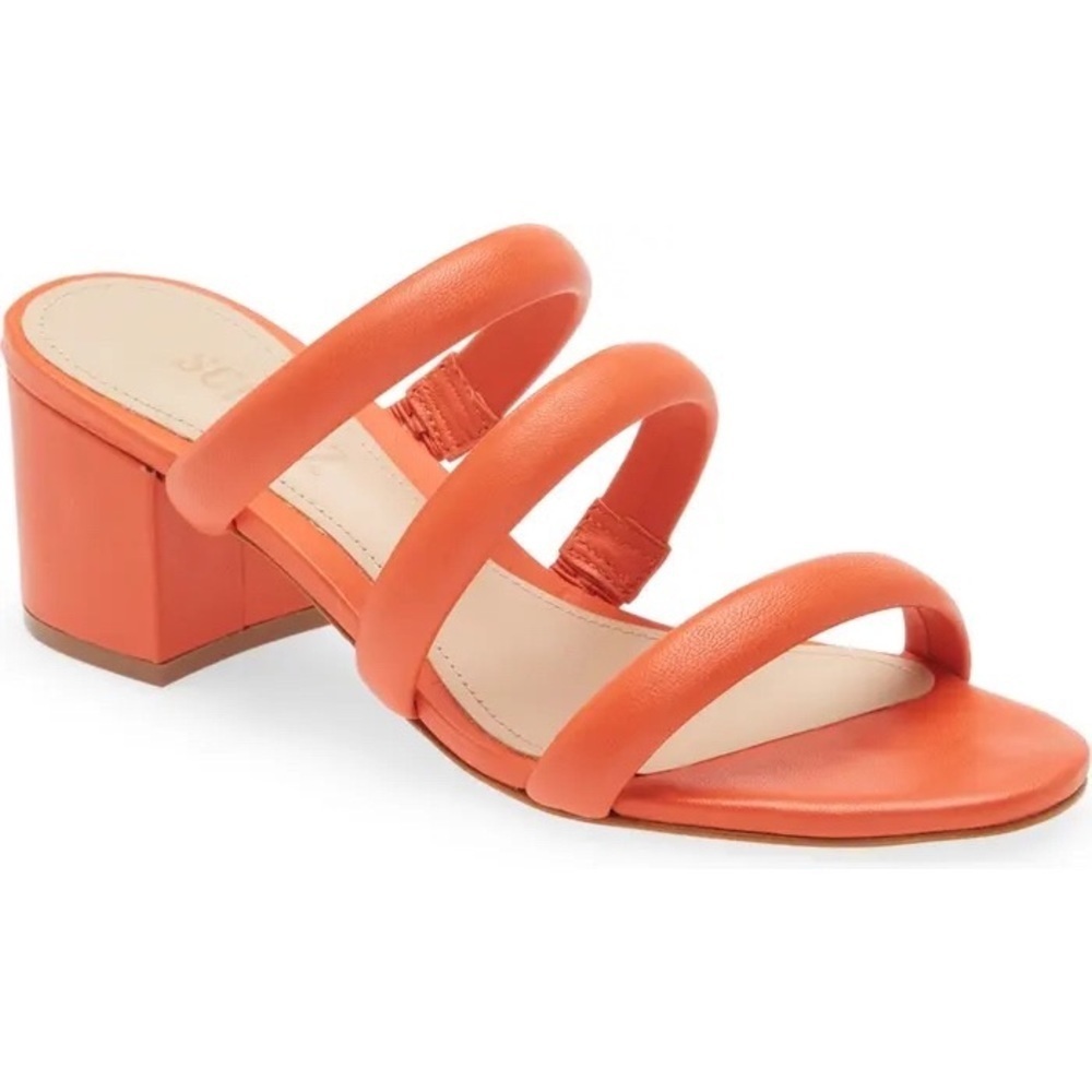 SCHUTZ Olly Block Heel Sandal in Bright Orange Size 10.5 New in Box NIB